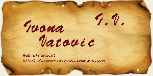 Ivona Vatović vizit kartica
